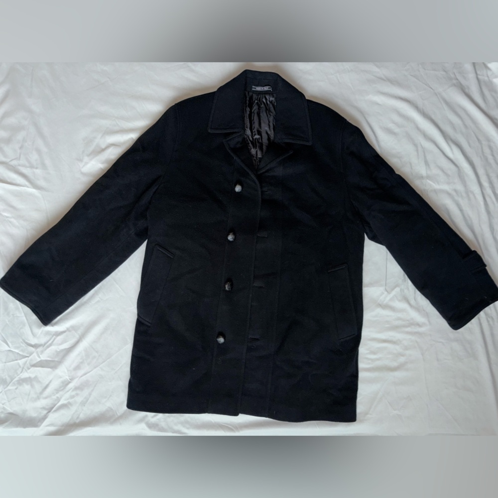 80s VINTAGE ITALIAN WOOL & CASHMERE MEN’S COAT SIZE 44 XL